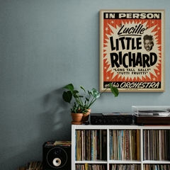 Cuadro en marco madera Kiri Box/ Modelo 494/ Póster ¨Lucille¨ Little Richard, In Person, 1950.