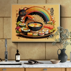 Cuadro en marco madera Kiri Box/ Modelo 584/ Ramen & Sushi 6 feat. Magic Mushrooms.