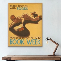 Cuadro en marco madera Kiri Box/ Modelo 601/ Make Friends With Books (1949) by Elizabeth Taylor