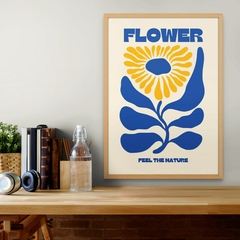 Cuadro en marco madera Kiri Box/ Modelo 641/ FLOWER YB (Yellow & Blue) Feel the Nature.