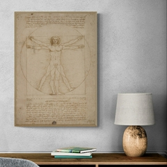 Cuadro en marco madera Kiri Box/Mod 653/ The Vitruvian Man, 1492 by Leonardo Da Vinci.