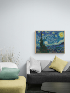 Cuadro en marco madera Kiri Box/ Modelo 88/ Starry Night (1889) by Vincent Van Gogh. - comprar online