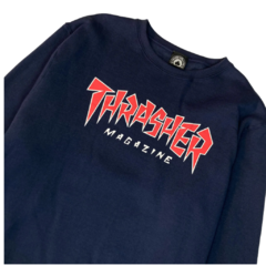 Moletom Thrasher Jagged Logo Crewneck Marinho - comprar online