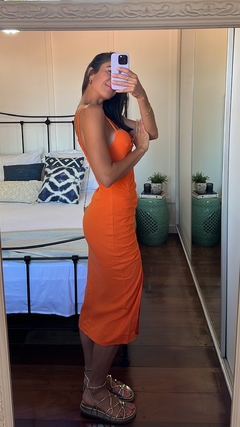 Vestido Midi Kaira - Laranja na internet