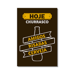 PLACA AMIGOS RISADA CERVEJA