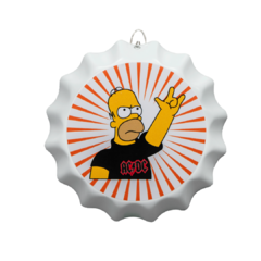 PLACA TAMPINHA DE GARRAFA DECORATIVA HOMER ROCK 17 cm - comprar online