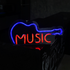 Placa Neon Led de Mesa Music Guitar - comprar online