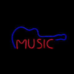 Placa Neon Led de Mesa Music Guitar - Rock Decor V