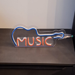 Imagem do Placa Neon Led de Mesa Music Guitar