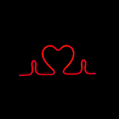 Placa Neon Led de Mesa Coração na internet