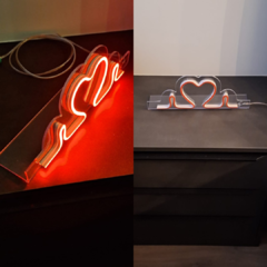 Placa Neon Led de Mesa Coração - comprar online