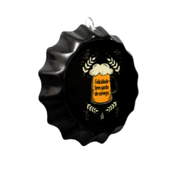 PLACA TAMPINHA DE GARRAFA DECORATIVA FRASE CERVEJA 17 cm