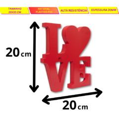 Palavra Decorativa de Mesa Love 2 Plástico Pvc 20x20 cm - comprar online