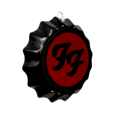 PLACA TAMPINHA DE GARRAFA DECORATIVA FOO FIGHTERS 17 cm