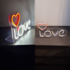 Placa Neon Led de Mesa Love - Rock Decor V