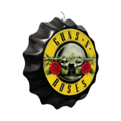 PLACA TAMPINHA DE GARRAFA DECORATIVA GUNS N ROSES 17 cm