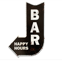 PLACA RECORTE SETA HAPPY HOURS 37X26