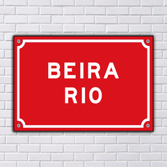 PLACA DE RUA BEIRA RIO 20x13 cm