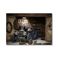 PLACA GARAGEM CARRO AZUL