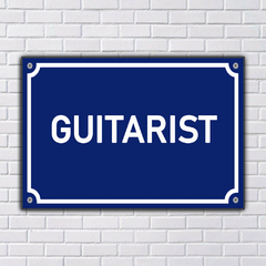 PLACA DE RUA GUITARRISTA 20x13 cm