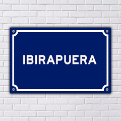 PLACA DE RUA IBIRAPUERA 20x13 cm