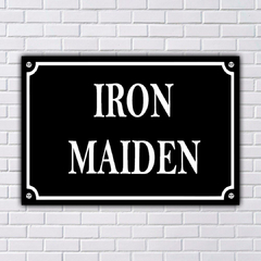 PLACA DE RUA IRON MAIDEN 20x13 cm