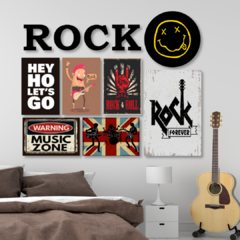 KIT 7 PLACAS ROCK FOREVER C/ LETRAS ROCK