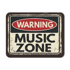 MOUSEPAD WARNING MUSIC ZONE 26x20 cm - comprar online