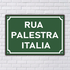 PLACA DE RUA PALESTRA ITLIA 20x13 cm - comprar online