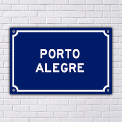 PLACA DE RUA PORTO ALEGRE 20x13 cm