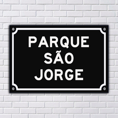 PLACA DE RUA PARQUE SÃO JORGE 20x13 cm