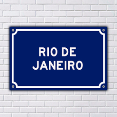 PLACA DE RUA RIO DE JANEIRO 20x13 cm