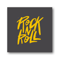 PLACA ROCK N ROLL YELLOW