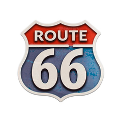 PLACA RECORTE ROUTE 66 30x30 cm