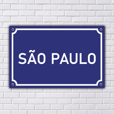 PLACA DE RUA AGORA N'O T¥ JOGANDO 20x13 cm