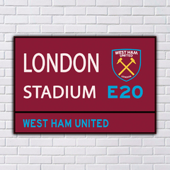 PLACA DE RUA WEST HAM 20x13 cm