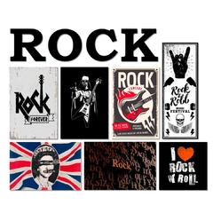 KIT 7 PLACAS ROCK CONCERT C/ LETRAS ROCK na internet