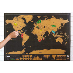 Mapa Mundi para Raspar Mapa do Mundo Grande 80 x 60 cm - loja online