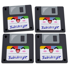 Jogo de Porta Copos Floppy Disk Disquetes Bebidas.zip - 4 peças - comprar online