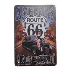 Placa de Metal Route 66 Americas Main Street Retrô Vintage - comprar online