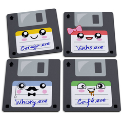 Jogo de Porta Copos Floppy Disk Disquetes Bebidas - 4 peças - comprar online