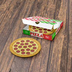 Jogo de Porta Copos Pizza Peperoni - 4 peças