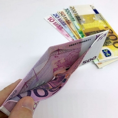 Carteira Slim Dinheiro Nota de Euro - Geleia Presentes Criativos, Diferentes, Legais e Originais