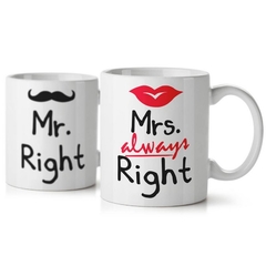 Jogo de Canecas Casados Mr. and Mrs. Right - comprar online