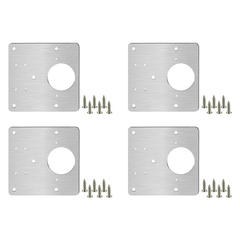 Kit 4 Placas Universais Dobradiça Aço Inox 24 parafusos