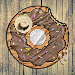 Toalha de Praia estilo Canga Donut Chocolate