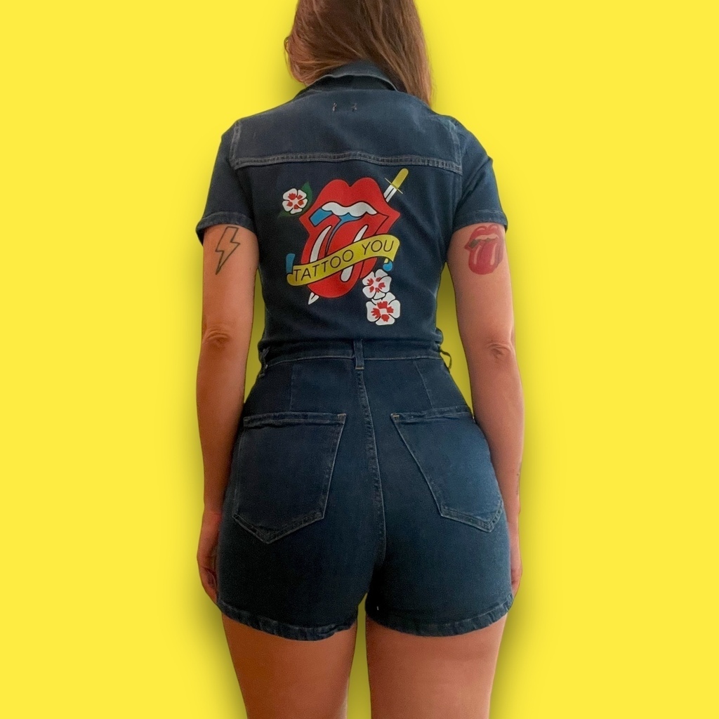 Mono denim online corto