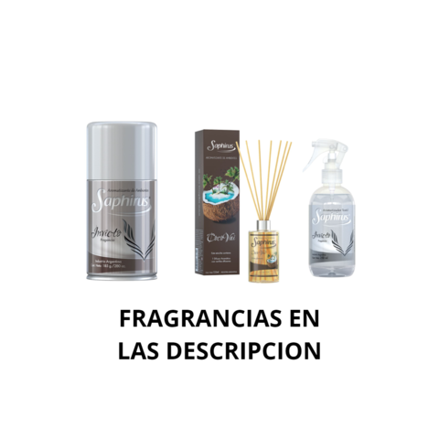 Fragancias Saphirus 1 Spray + 1 Difusor + 1 Aromatizante