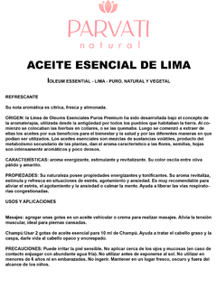 Aceite Esencial de Lima en internet