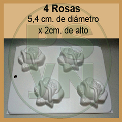 Molde de Plástico "4 Rosas"
